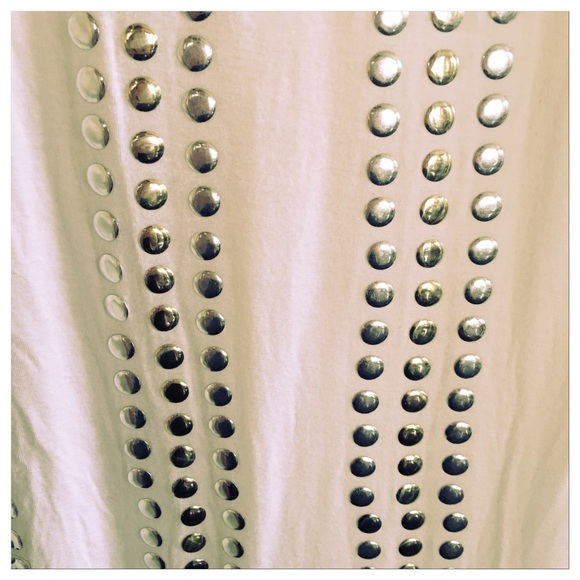 Long White Tank with Gold Silver Embellishment - Picture 6 of 8